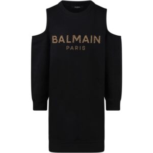 Balmain jurk logo studs