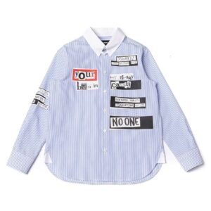 D2 blouse streep knipsel print