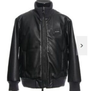 D&G bomber jas leder metal tag