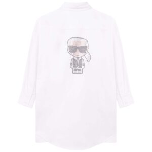 Karl blouse lang strass logo