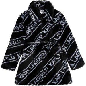 Karl faux fur logo jas