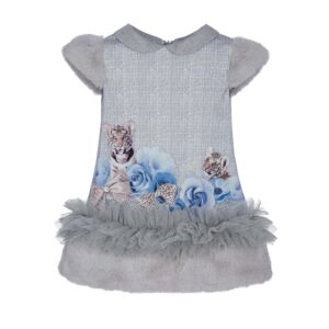 Lapin jurk tijger ruche+bont