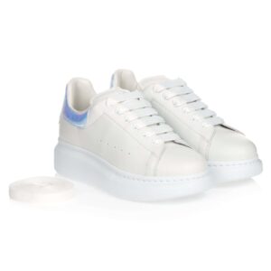 McQueen sneaker wit zilver met