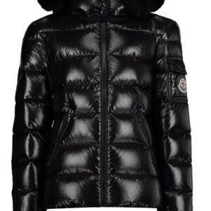 Moncler donsjack cap blk bont