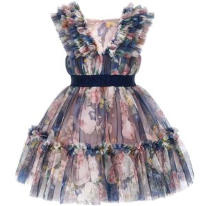 Monnalisa jurk tulle bloemen