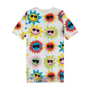 Stella tshirtjurk smiley rafel