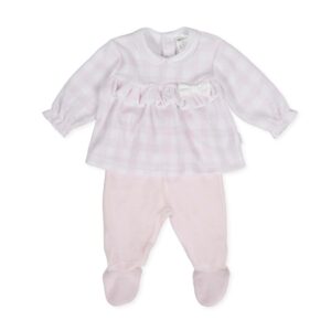 TP set velour ruit roze