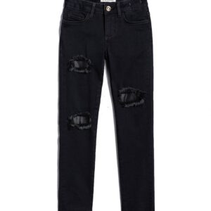 Twinset jeans gaten met leer