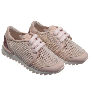 Unisa sneaker gltter net roze