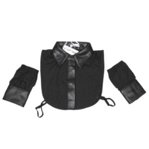 Y&Ro kraag+manchet zwart pu