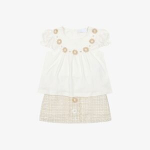 Deolindaa top+rok tweed bloem